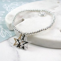 Triple Star Mixed Finish Bracelet by Peace of Mind